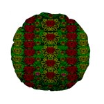 Rainbow Forest The Home Of The Metal Peacocks Standard 15  Premium Flano Round Cushions Front