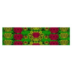 Rainbow Forest The Home Of The Metal Peacocks Satin Scarf (oblong) by pepitasart