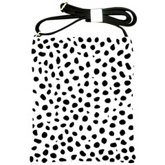 Black And White Seamless Cheetah Spots Shoulder Sling Bag by LoolyElzayat