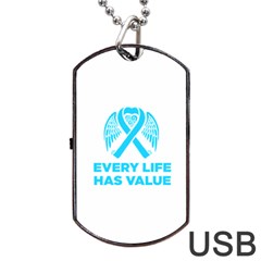 Child Abuse Prevention Support  Dog Tag Usb Flash (two Sides) by artjunkie