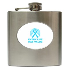 Child Abuse Prevention Support  Hip Flask (6 Oz) by artjunkie