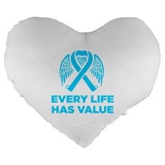 Child Abuse Prevention Support  Large 19  Premium Heart Shape Cushions by artjunkie