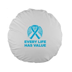 Child Abuse Prevention Support  Standard 15  Premium Flano Round Cushions