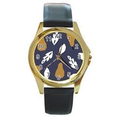 Pattern 10 Round Gold Metal Watch by andStretch