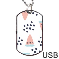 Watermelon Slice Dog Tag Usb Flash (two Sides) by andStretch