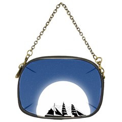 Boat Silhouette Moon Sailing Chain Purse (one Side) by HermanTelo