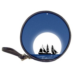 Boat Silhouette Moon Sailing Classic 20-cd Wallets by HermanTelo