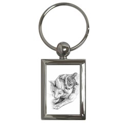 Cat Drawing Art Key Chain (rectangle) by HermanTelo