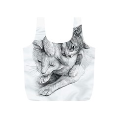 Cat Drawing Art Full Print Recycle Bag (s)