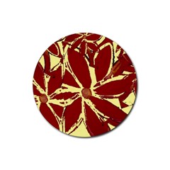 Flowery Fire Rubber Coaster (round)  by Janetaudreywilson