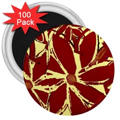 Flowery Fire 3  Magnets (100 Pack)