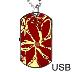 Flowery Fire Dog Tag Usb Flash (one Side) by Janetaudreywilson