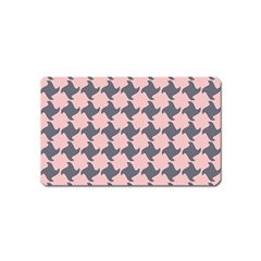 Retro Pink And Grey Pattern Magnet (name Card)