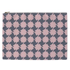 Retro Pink And Grey Pattern Cosmetic Bag (XXL)