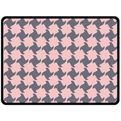Retro Pink And Grey Pattern Double Sided Fleece Blanket (large)  by MooMoosMumma