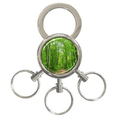 In The Forest The Fullness Of Spring, Green, 3-ring Key Chain by MartinsMysteriousPhotographerShop