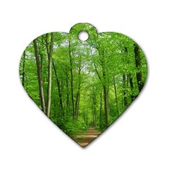 In The Forest The Fullness Of Spring, Green, Dog Tag Heart (one Side)