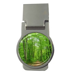 In The Forest The Fullness Of Spring, Green, Money Clips (round)  by MartinsMysteriousPhotographerShop