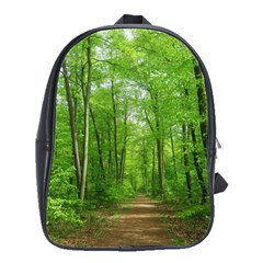 In The Forest The Fullness Of Spring, Green, School Bag (large) by MartinsMysteriousPhotographerShop