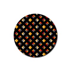 Geometric Diamond Tile Rubber Coaster (round)  by tmsartbazaar