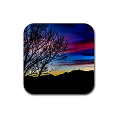 Sunset Landscape Scene, San Juan Province, Argentina003 Rubber Coaster (square)  by dflcprintsclothing