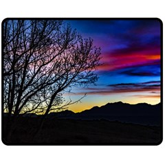 Sunset Landscape Scene, San Juan Province, Argentina003 Double Sided Fleece Blanket (medium)  by dflcprintsclothing