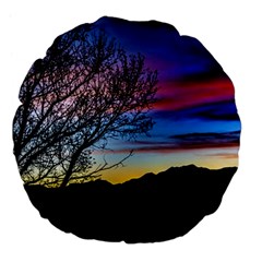 Sunset Landscape Scene, San Juan Province, Argentina003 Large 18  Premium Flano Round Cushions by dflcprintsclothing