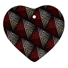 Abstract Zigzag Motif Heart Ornament (two Sides) by tmsartbazaar