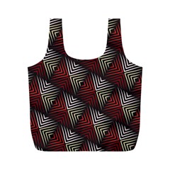 Abstract Zigzag Motif Full Print Recycle Bag (m) by tmsartbazaar