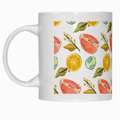 Citrus Gouache Pattern White Mugs by EvgeniaEsenina