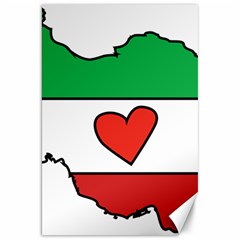 Heart Flag Map Of Iran  Canvas 20  X 30  by abbeyz71