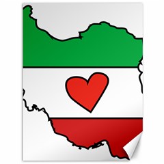 Heart Flag Map Of Iran  Canvas 36  X 48  by abbeyz71