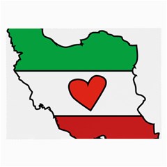 Heart Flag Map Of Iran  Large Glasses Cloth by abbeyz71