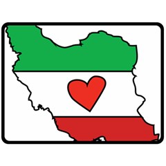 Heart Flag Map Of Iran  Fleece Blanket (large)  by abbeyz71