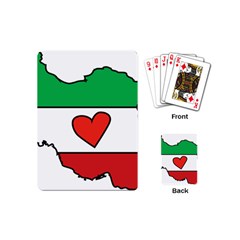 Heart Flag Map Of Iran  Playing Cards Single Design (mini) by abbeyz71