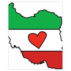 Heart Flag Map Of Iran  Drawstring Bag (small) by abbeyz71