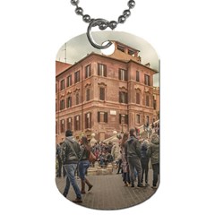 Piazza Di Spagna, Rome Italy Dog Tag (two Sides) by dflcprintsclothing