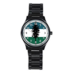 Flag Of Cascadia  Stainless Steel Round Watch by abbeyz71