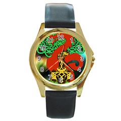 Ragnarok Dragon Monster Round Gold Metal Watch by HermanTelo