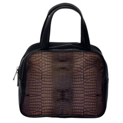 Brown Alligator Leather Skin Classic Handbag (one Side) by LoolyElzayat