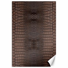 Brown Alligator Leather Skin Canvas 24  X 36  by LoolyElzayat