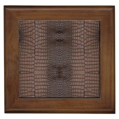 Brown Alligator Leather Skin Framed Tile by LoolyElzayat