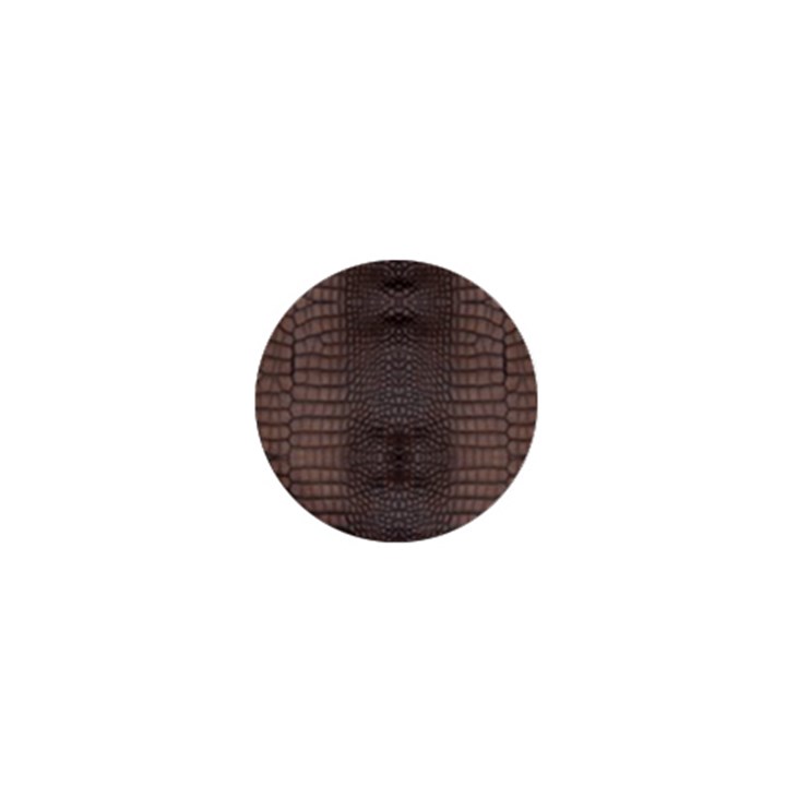 Brown Alligator Leather Skin 1  Mini Buttons