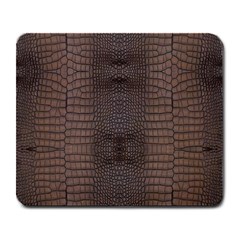 Brown Alligator Leather Skin Large Mousepads by LoolyElzayat