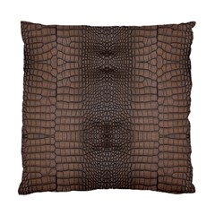 Brown Alligator Leather Skin Standard Cushion Case (one Side) by LoolyElzayat