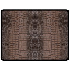 Brown Alligator Leather Skin Fleece Blanket (large)  by LoolyElzayat