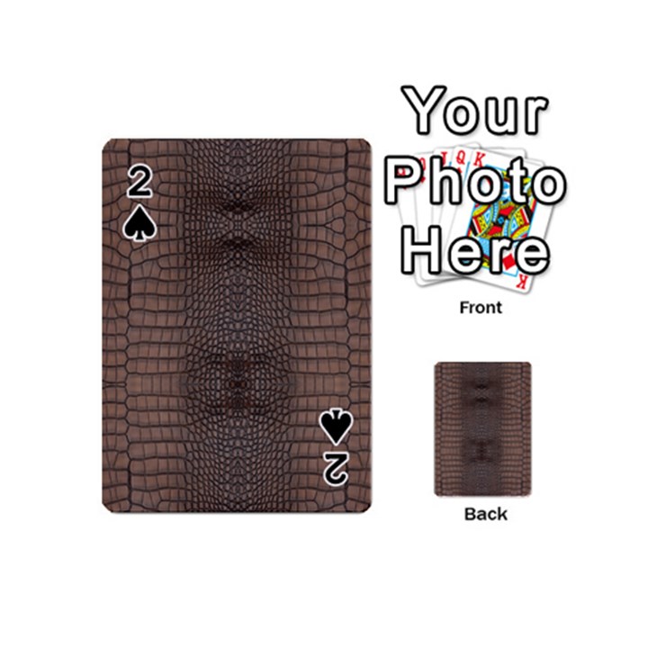 Brown Alligator Leather Skin Playing Cards 54 Designs (Mini)
