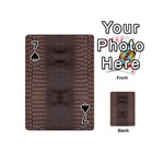 Brown Alligator Leather Skin Playing Cards 54 Designs (Mini) Front - Spade7