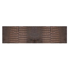 Brown Alligator Leather Skin Satin Scarf (oblong) by LoolyElzayat