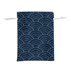 Blue Sashiko Pattern Lightweight Drawstring Pouch (m) by goljakoff